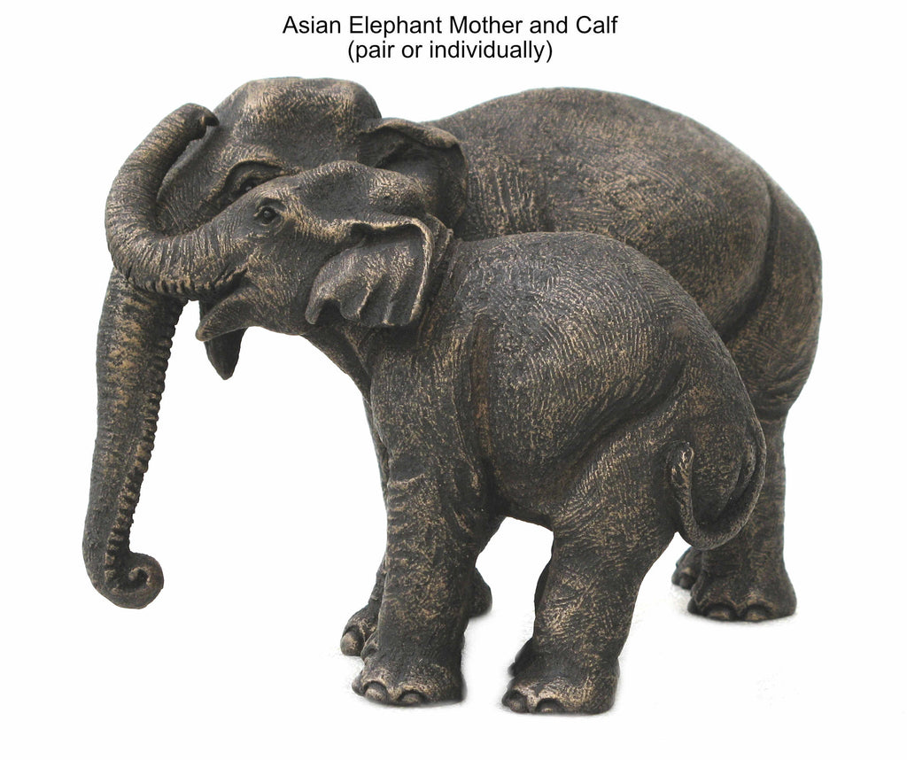 Aisian Elephant Mother and Calf. Bronze Resin sculpture made by Suzie ...