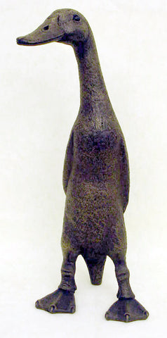 "Buzz" medium Indian Runner Duck Suzie Marsh Sculpture, Bronze resin sculpture Sculpture