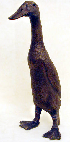 "Eric" medium Indian Runner Duck Suzie Marsh Sculpture, Bronze resin sculpture Sculpture