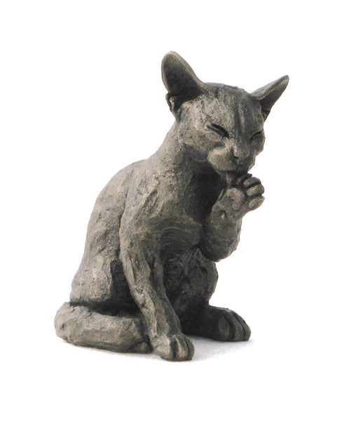 "Hattie" Washing Kitten Suzie Marsh Sculpture, Bronze resin sculpture Sculpture