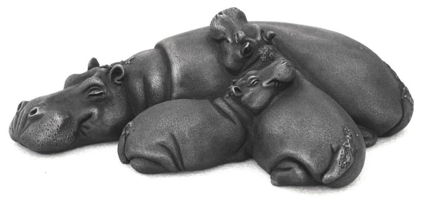 Hippo Wallow Suzie Marsh Sculpture, Bronze resin sculpture Sculpture