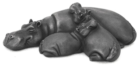 Hippo Wallow Suzie Marsh Sculpture, Bronze resin sculpture Sculpture