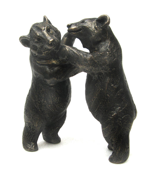 "Jasper" & "Banjo" Playing Moon Bears Suzie Marsh Sculpture, Bronze resin sculpture Sculpture