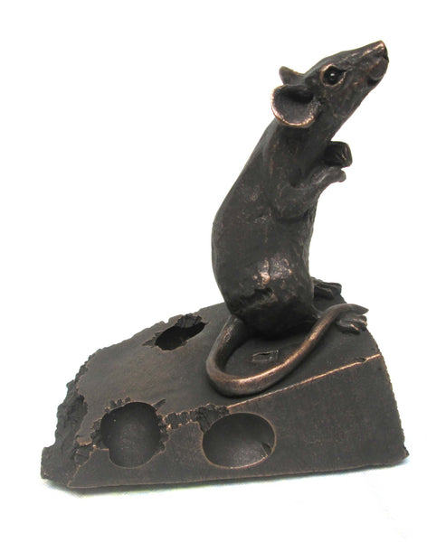 "Tom" on Cheese Suzie Marsh Sculpture, Bronze resin sculpture Sculpture