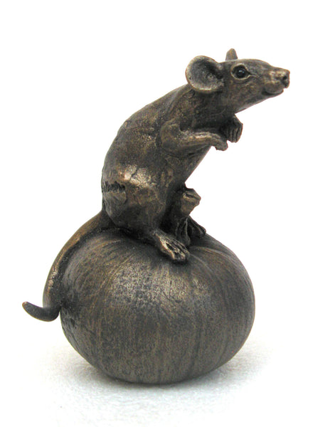 "Tom" on Pumpkin Suzie Marsh Sculpture, Bronze resin sculpture Sculpture