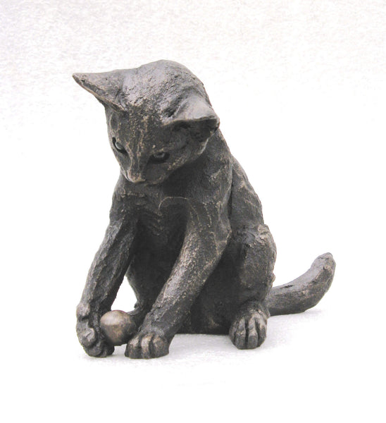 "William" Playing Kitten Suzie Marsh Sculpture, Bronze resin sculpture Sculpture