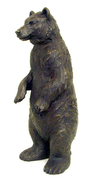 "Henry" Standing Bear Cub Suzie Marsh Sculpture, Bronze resin sculpture Sculpture
